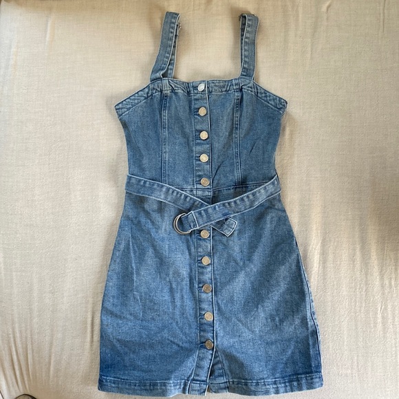 Garage Belted Denim Dress - Picture 2 of 9